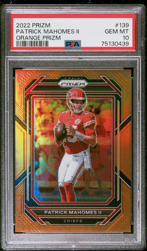2022 Panini Prizm Patrick Mahomes Ii Orange Prizm PSA 10