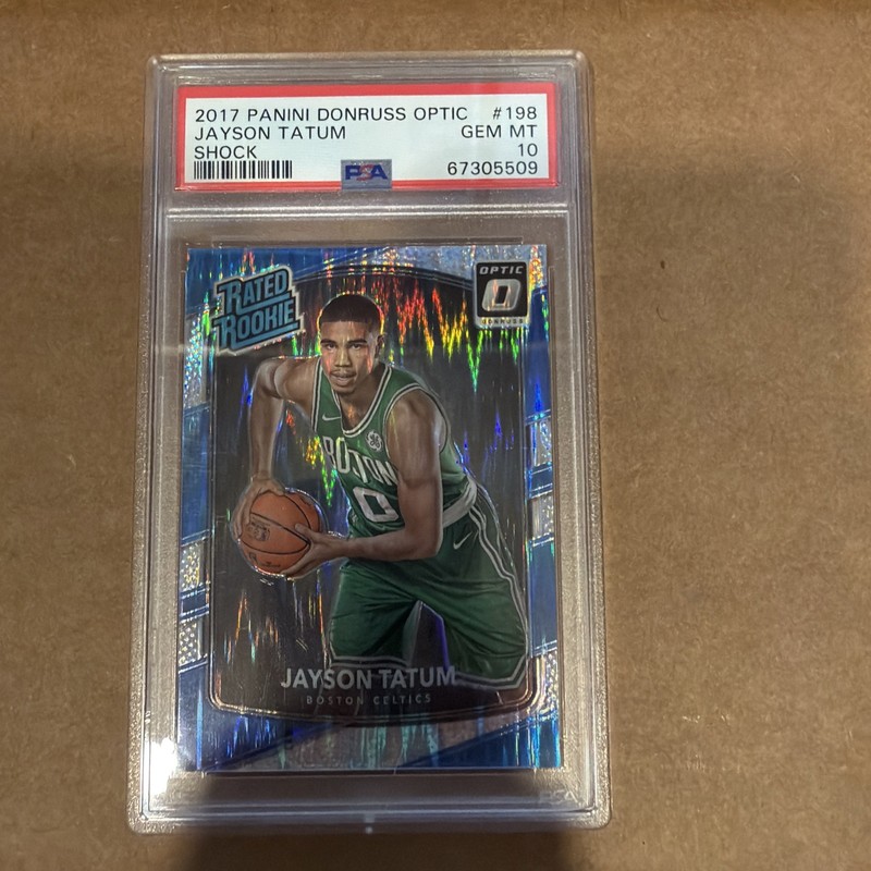 Jayson Tatum [Shock] #198 [Rookie] 2017 Panini Donruss Optic - PSA 10