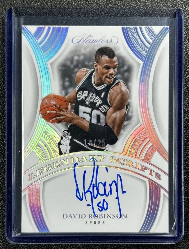 DAVID ROBINSON 2024-25 PANINI FLAWLESS LEGENDARY SCRIPTS AUTO 10/25 SPURS