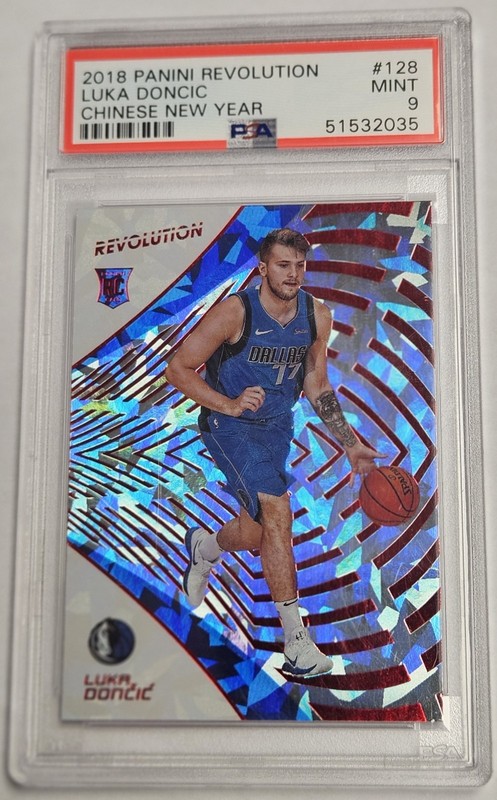 Luka Doncic CRACKED ICE PRIZM ROOKIE CARD PSA 9 SP RC 2018 Revolution NEW YEAR