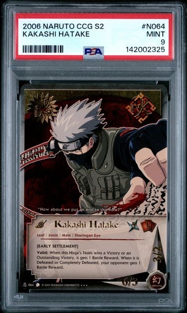 PSA 9 2006 Naruto Card CCG S2 Coils of the Snake Kakashi Hatake #064