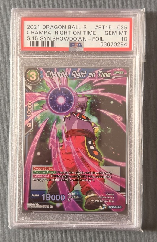 3219 Saiyan Showdown BT15-035 C CHAMPA, RIGHT ON TIME PSA 10