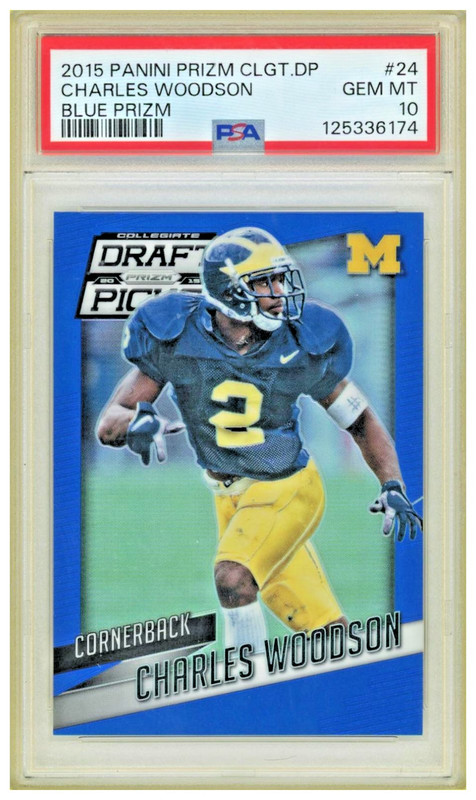 2015 Panini Prizm Collegiate Draft Picks Charles Woodson Blue Prizm #24 PSA 10