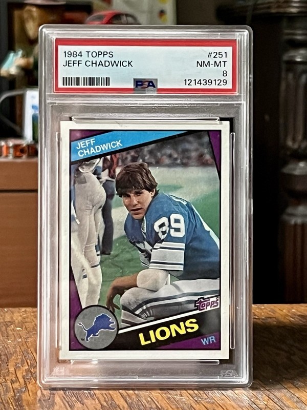 1984 Topps Jeff Chadwick RC #251 PSA 8 NM-MT Detroit Lions Vintage Rookie