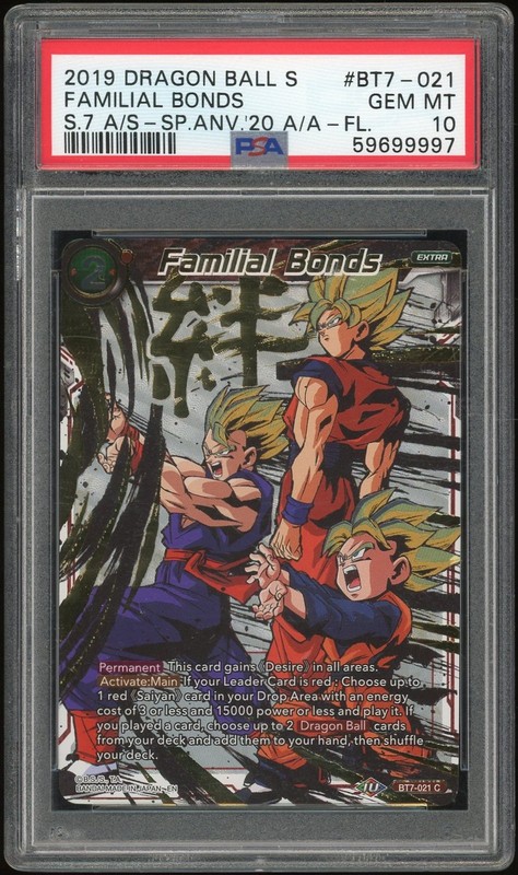 2020 Dragon Ball Super FAMILIAL BONDS #BT7-021 GMT PSA 10 Special Anniv Box-Foil