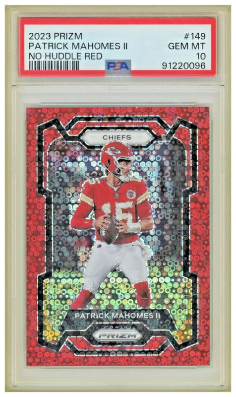2023 Panini Prizm Patrick Mahomes II No Huddle Red #149 PSA 10 /70