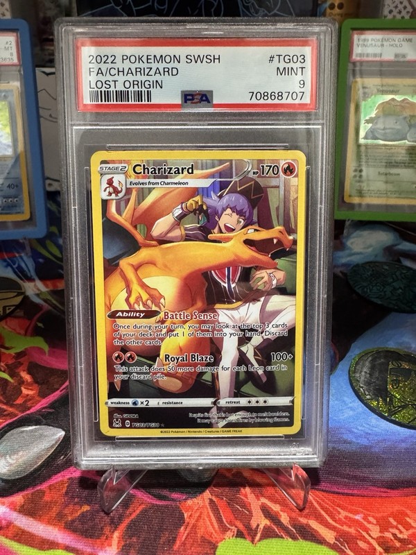 2022 POKEMON SWORD & SHIELD LOST ORIGIN #TG03 FULL ART/CHARIZARD PSA 9