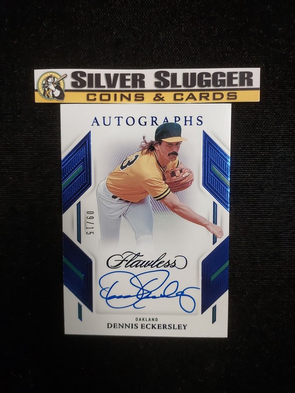 2023 Dennis Eckersley Panini Flawless On Card Auto Blue Sapphire /15 #FA-DE A's