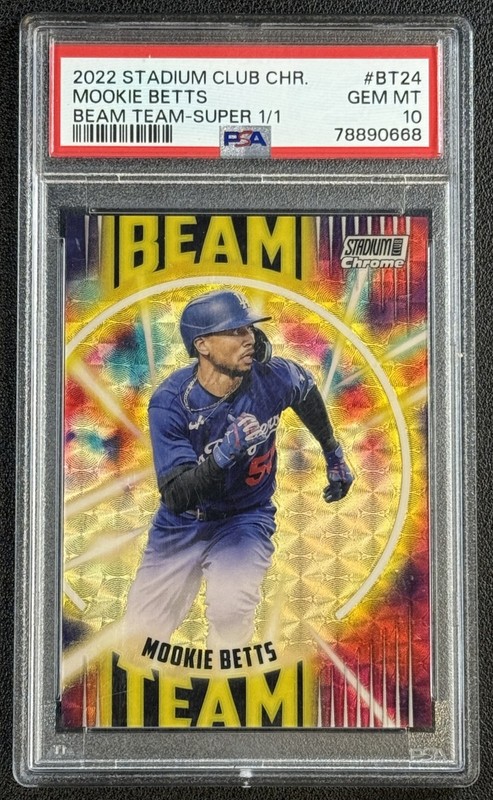 MOOKIE BETTS PSA 10 2022 TOPPS STADIUM CLUB CHROME BEAM TEAM SUPERFRACTOR 1/1