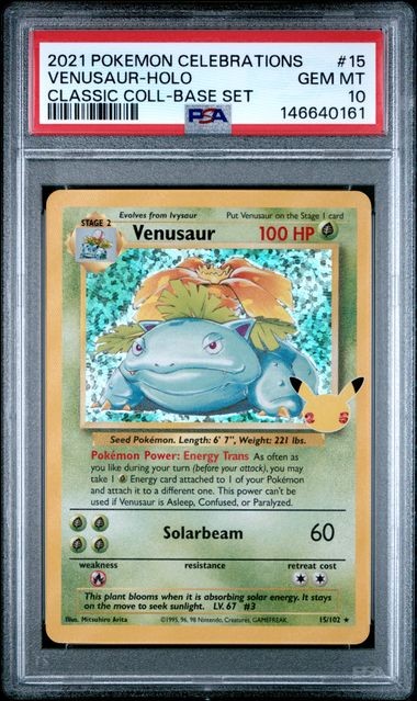 PSA 10 GEM MINT Venusaur Celebrations Classic Collection 2021 Pokemon 15/102