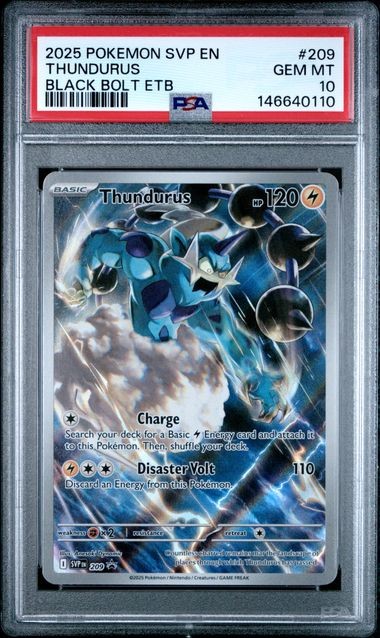 PSA 10 GEM MINT Thundurus Black Bolt ETB Promo 2025 Pokemon SVP 209