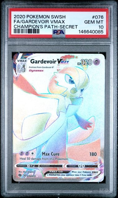 PSA 10 GEM MINT Gardvoir VMAX Champion's Path Secret Rainbow Pokemon 076/073