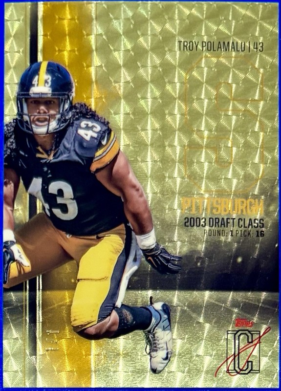 2025 Topps Signature Superfractor Gold Vinyl #d 1/1 - Troy Polamalu, Steelers!