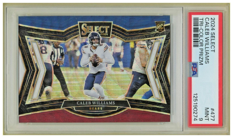 2024 Panini Select Caleb Williams Tri-Color Prizm #477 PSA 9 RC  /99