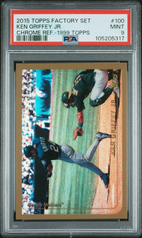 2015 Topps Factory Ken Griffey Jr. Chrome Refractor Ken Griffey Jr. PSA 9 #100