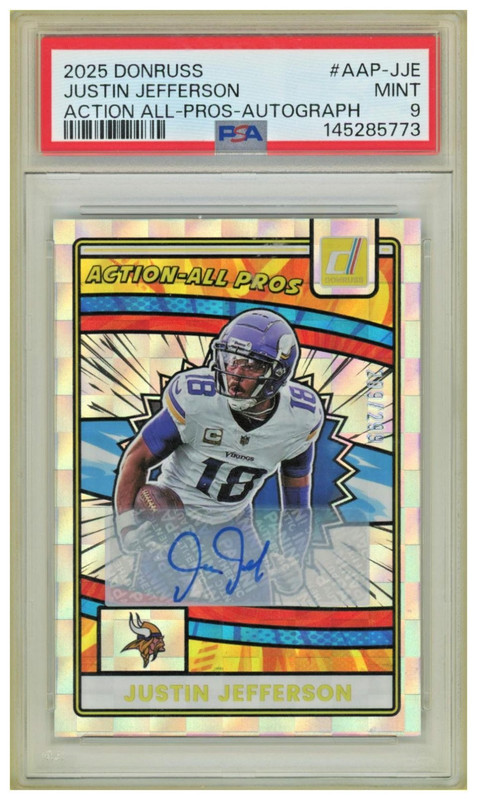 2025 Panini Donruss Action All-Pros Justin Jefferson #AAP-JJE PSA 9 /299