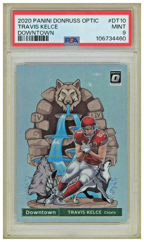 2020 Panini Donruss Optic Travis Kelce Downtown #DT-10 PSA 9 Kansas City Chiefs
