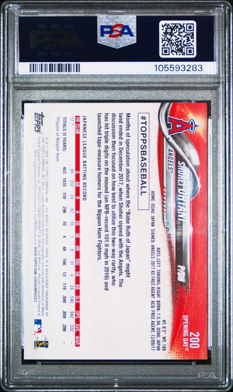 2018 Topps Opening Day - Shohei Ohtani #200 PSA 10 view 2