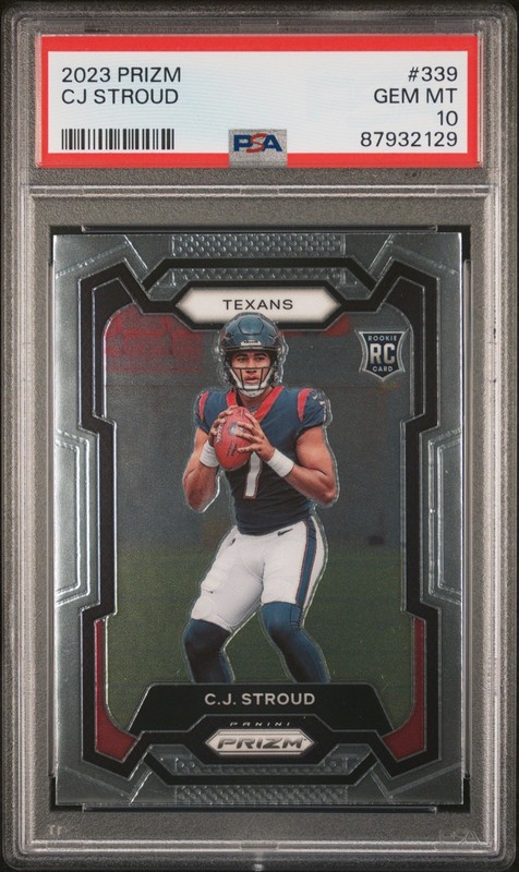 Panini Prizm C.J. Stroud Rookie #339 Base PSA 10 Houston Texans Football 2023