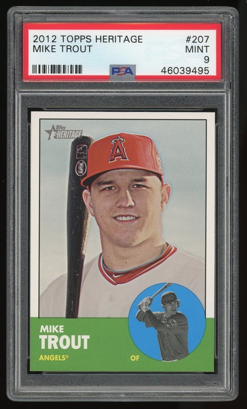 2012 Topps Heritage #207 Mike Trout PSA 9