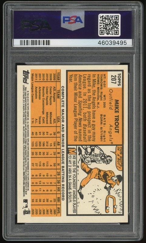 2012 Topps Heritage #207 Mike Trout PSA 9 view 2