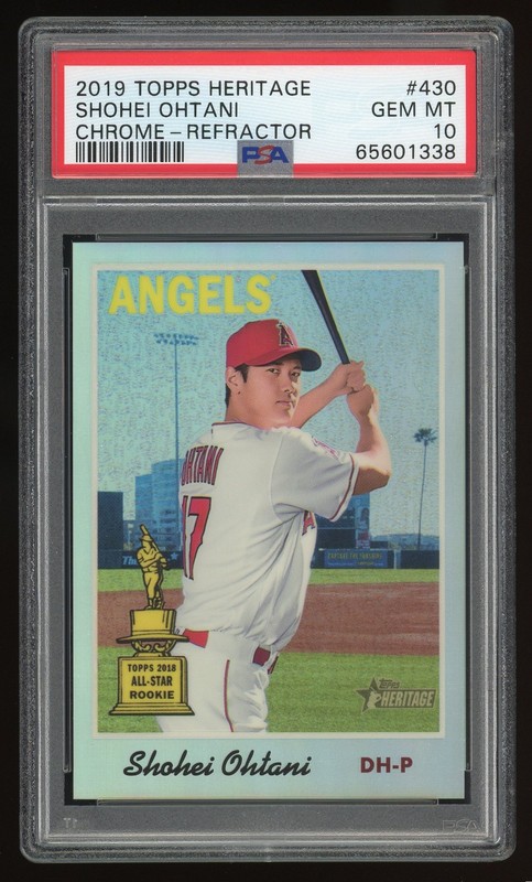 2019 Topps Heritage #430 Shohei Ohtani Chrome-Refractor PSA 10 Rookie Cup