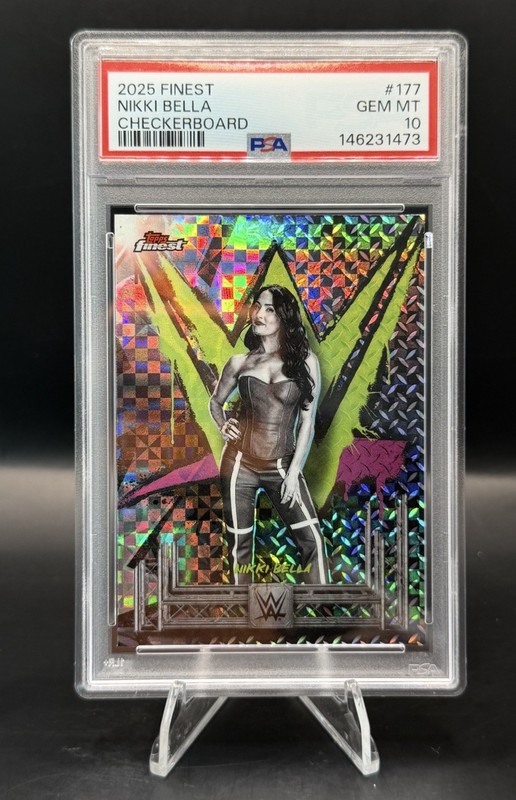 2025 Topps Finest WWE Nikki Bella Checkerboard Refractor #177 PSA 10