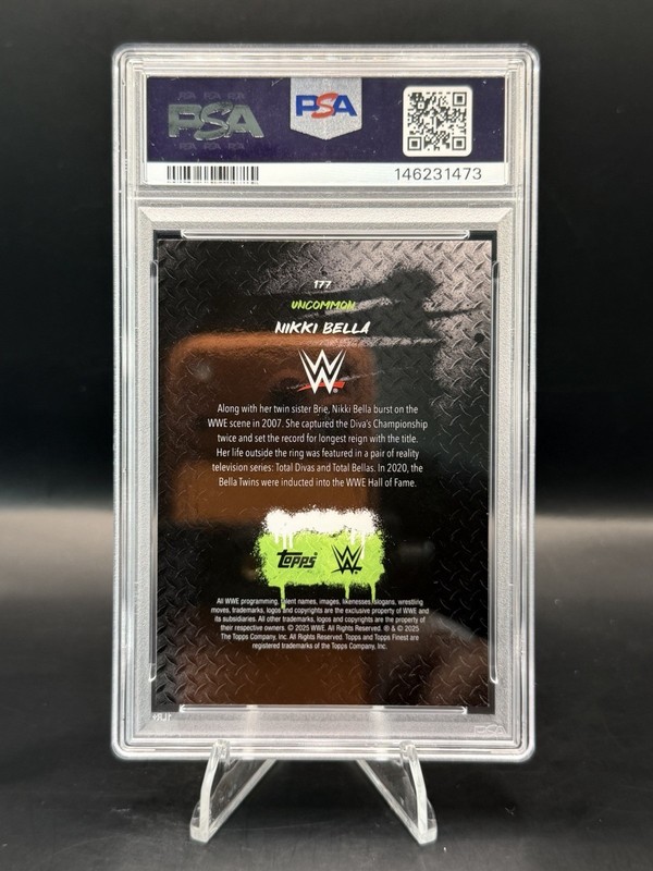 2025 Topps Finest WWE Nikki Bella Checkerboard Refractor #177 PSA 10 view 2