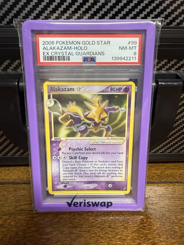 2006 Pokemon Gold Star Ex Crystal Guardians #99 Alakazam Holo PSA 8 NM-MT