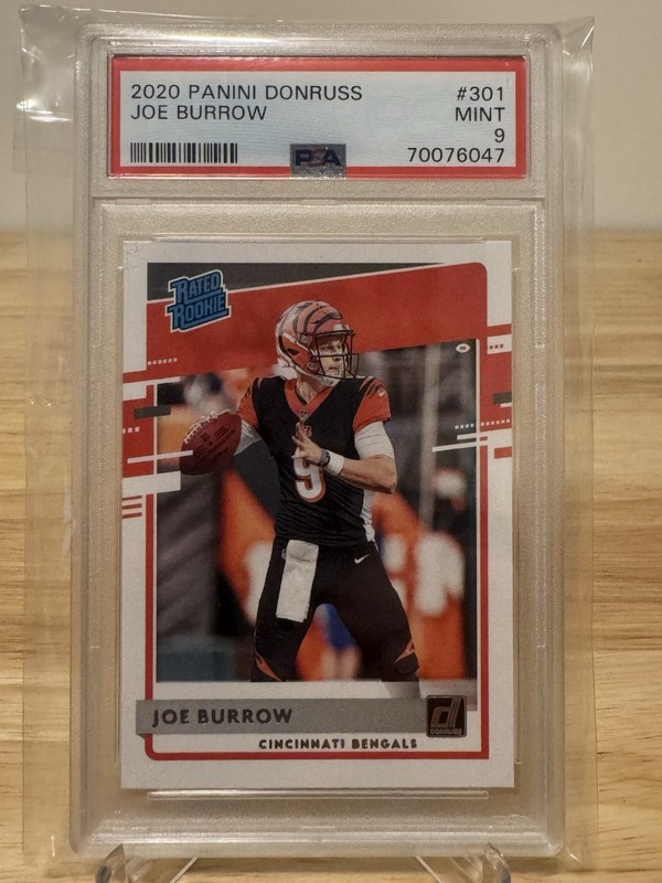 2020 Panini Donruss Rated Rookie #301 PSA 9 Joe Burrow Bengals Base Set NFL