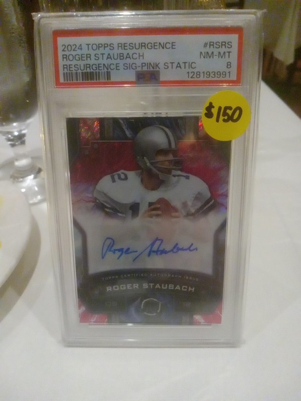 2024 Topps Resurgence PINK Sig. Cowboys ROGER STAUBACH AUTO #10 /10 PSA 8 HOF!