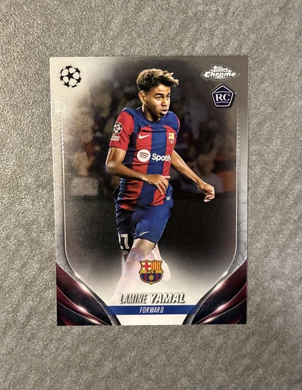 Lamine Yamal 2023-24 Topps Chrome UEFA Club Competitions #64 Rookie RC Barcelona