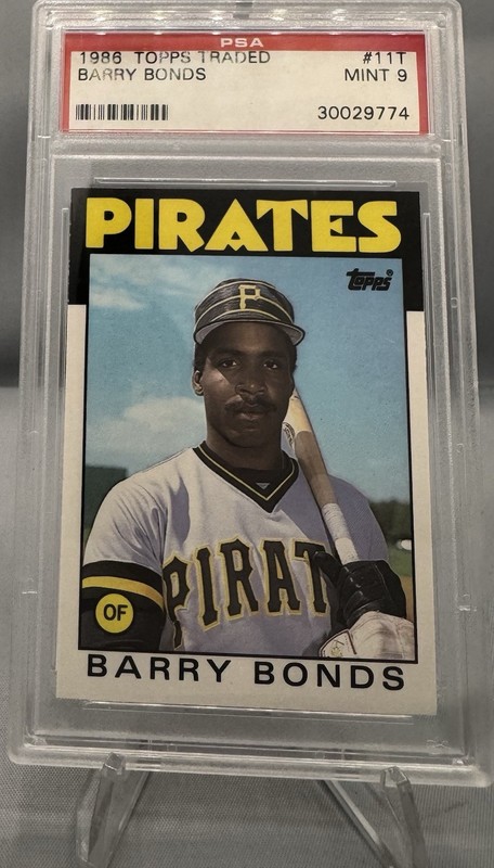 1986 TOPPS TRADED #11T BARRY BONDS RC PIRATES PSA 9