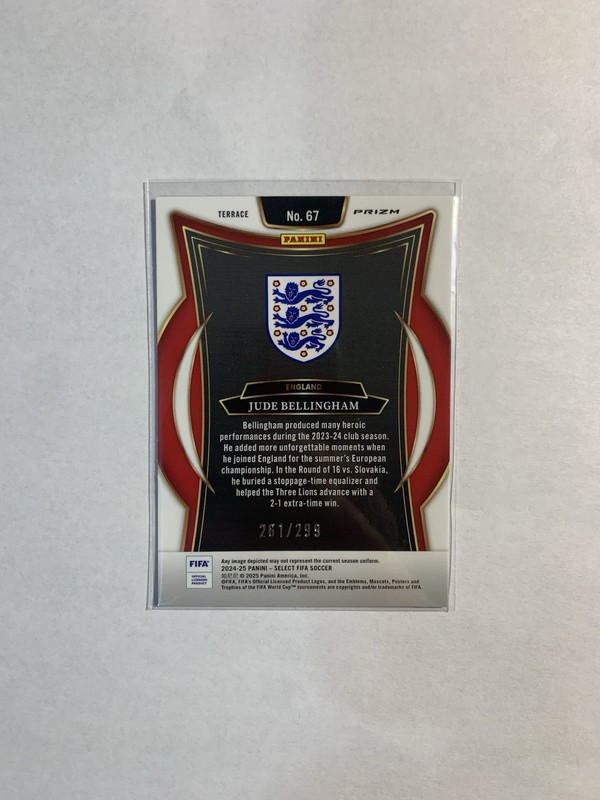2024-25 Panini Select FIFA Jude Bellingham Terrace Pink Mojo Prizm /299 #67 view 2