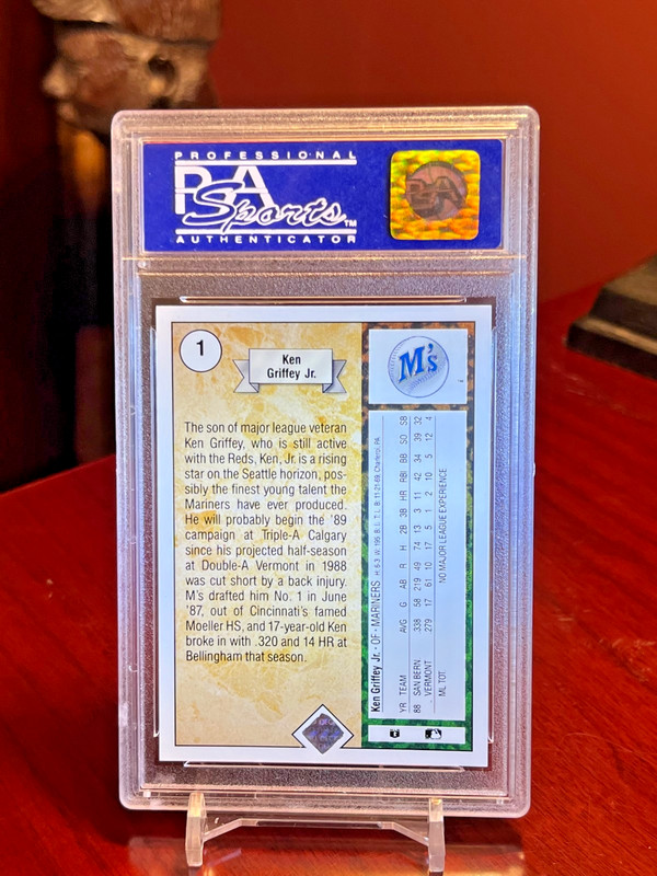 😁 1989 UPPER DECK #1   KEN GRIFFEY JR.  "ROOKIE CARD"  "PSA-8 NEAR MINT" view 2