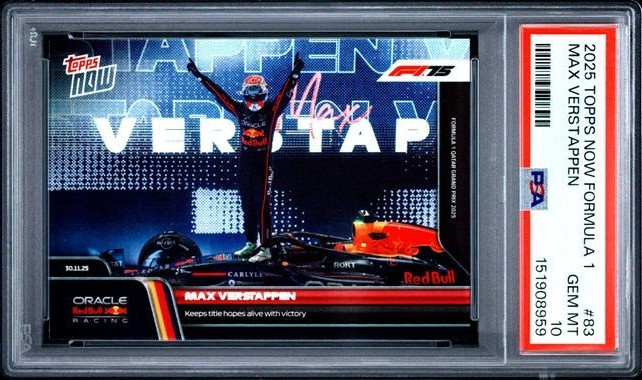LOW POP PSA 10 2025 TOPPS NOW FORMULA 1 #83 MAX VERSTAPPEN view 1