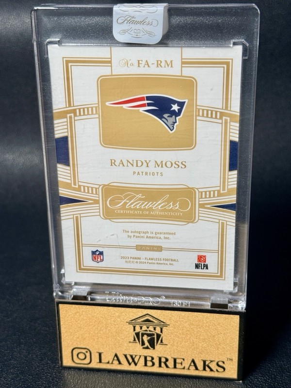 2023 FLAWLESS ACHIEVEMENTS - RANDY MOSS - ENCASED - SILVER ON-CARD AUTO /20 view 2
