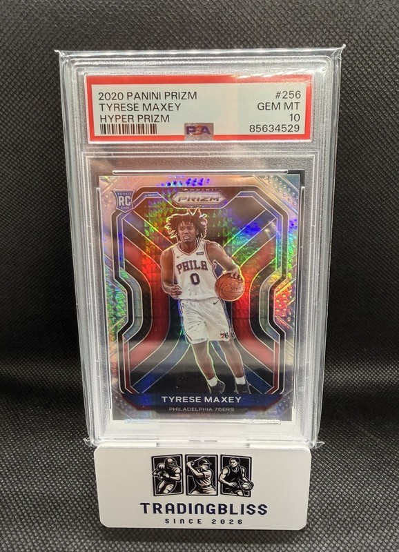 2020 NBA Panini Hyper Prizm #256 Tyrese Maxey Philadelphia 76ers Rookie PSA 10