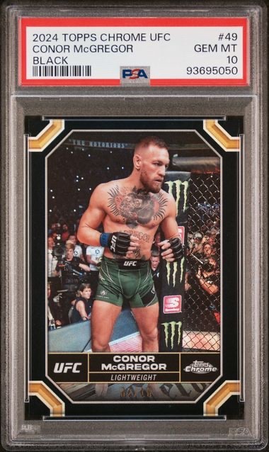 CONOR MCGREGOR 2024 TOPPS CHROME UFC BLACK REFRACTOR #D 02/10 PSA 10 GEM MINT  