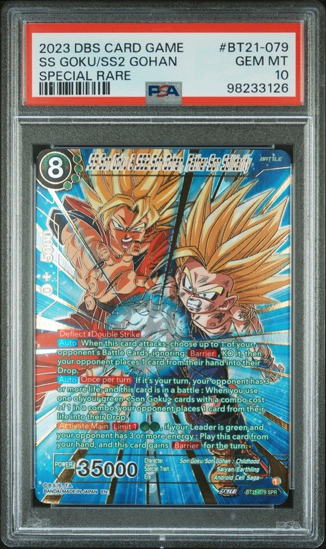 2023 DBS SS Son Goku & SS2 Son Gohan, Father-Son Solidarity BT21-079 SPR PSA 10