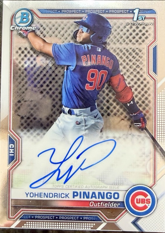 2021 1st Bowman Chrome AUTO Yohendrick Pinango  Blue Jays Rookie Autograph
