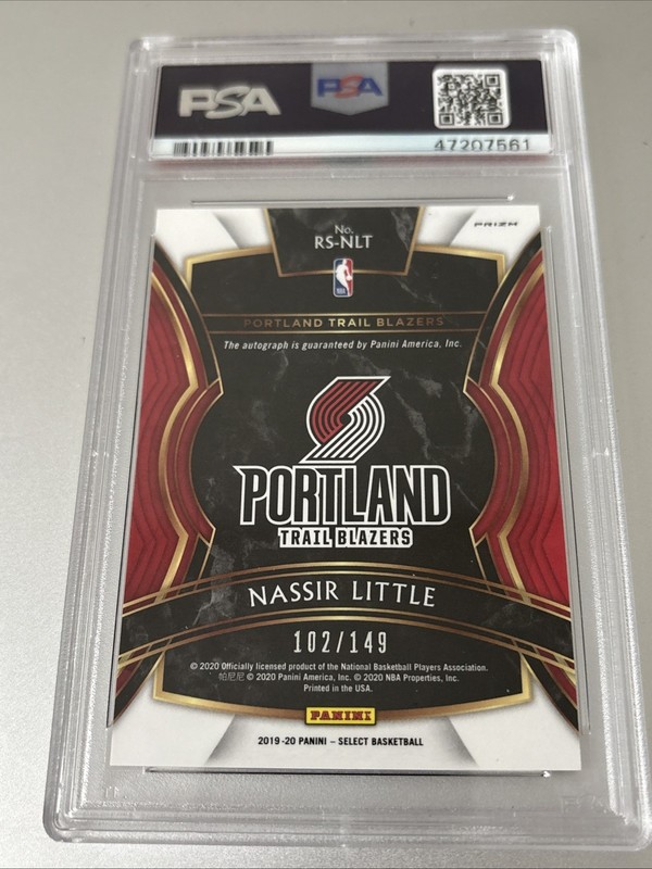 2019-20 Select Nassir Little Rookie Auto /149 PSA 9 Prizm view 2
