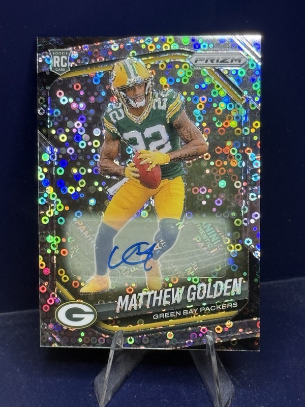 2025 Panini Prizm Matthew Golden Rookie Auto No Huddle Silver Prizm #326 Packers