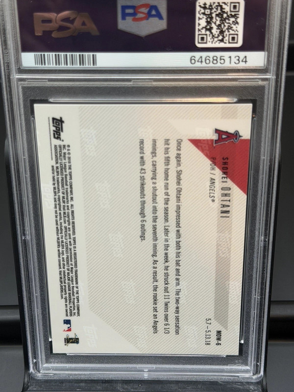 2018 Topps Now  Shohei Ohtani ROOKIE PSA 9 HEAT PACK READ DESCRIPTION view 2