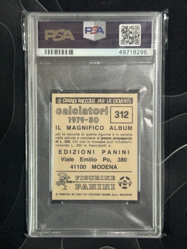 1979 Panini Calciatori Diego Maradona #312 PSA 5 view 2
