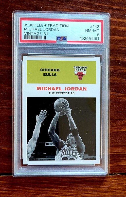 1998 Fleer Tradition #142 Michael Jordan Vintage 61 PSA 8 NM-MT Nicely Centered