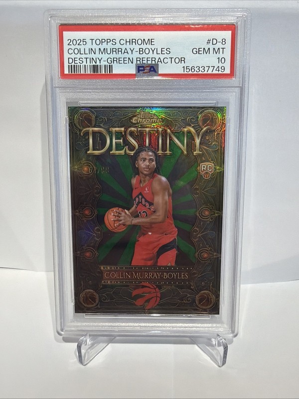 2025-26 Topps Chrome Green /99 Collin Murray-Boyles Destiny PSA 10 Raptors