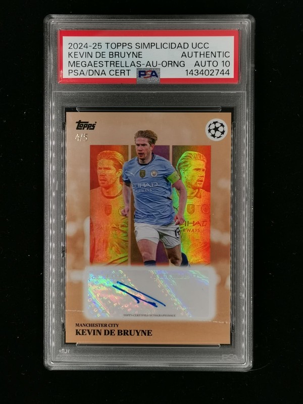Kevin De Bruyne 2024-25 Topps Simplicidad Auto 4/5 PSA Auto 10