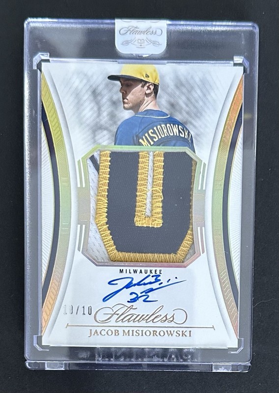 2025 Panini Flawless Baseball Jacob Misiorowski Gold 3 Color Patch Auto #10/10