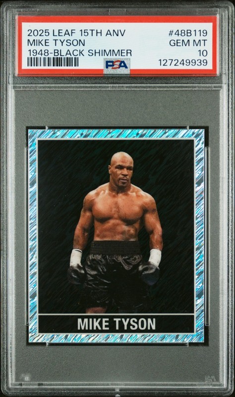 2025 Leaf 15th NSCC Mike Tyson 1948 Black Shimmer #1/2 PSA 10 (POP 1)